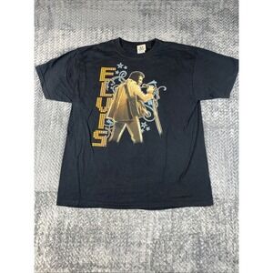 Elvis Presley Retro T-Shirt Black Size Men's XL